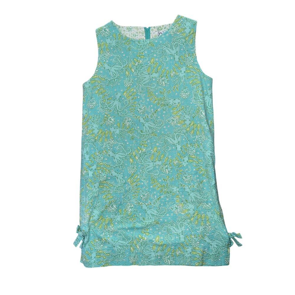 Vintage Lilly Pulitzer ocean sea life novelty print dress 6 whimsi 100% cotton